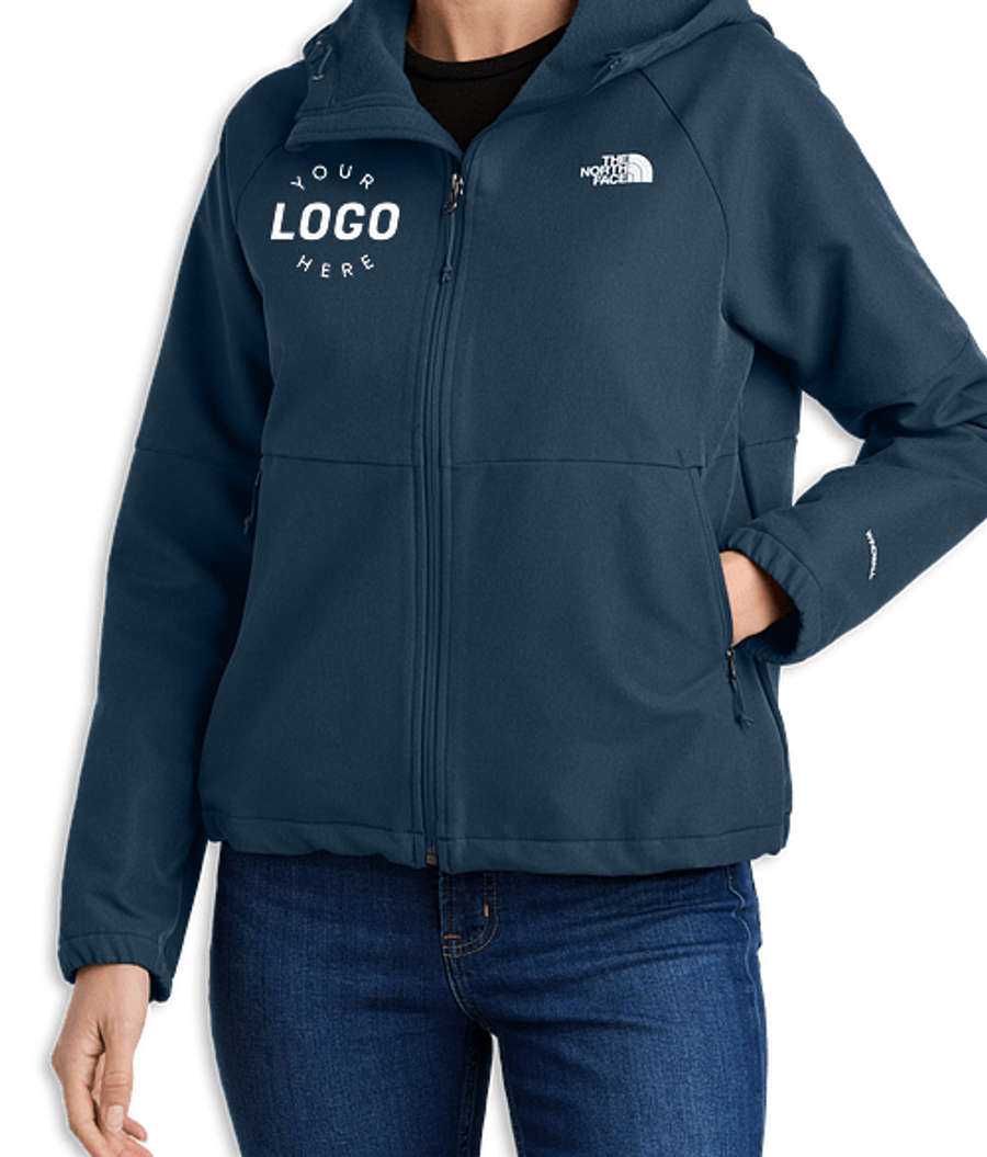 The North Face Women's Barr Lake Hooded Soft Shell Jacket - Printed in Shady Blue Dark Heather