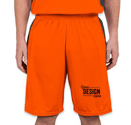 Augusta Colorblock Basketball Shorts - Color: Power Orange / Slate