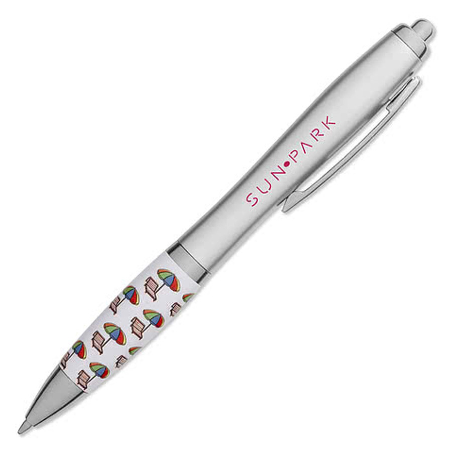Beach Vacation Recycled Ballpoint Pen (black ink) in Silver
