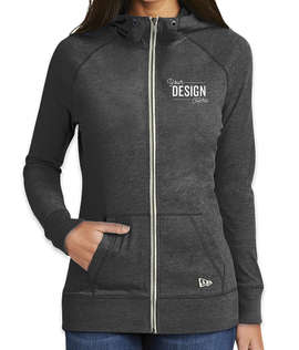 New Era Women's Sueded Lightweight Zip Hoodie - Color: Black Heather