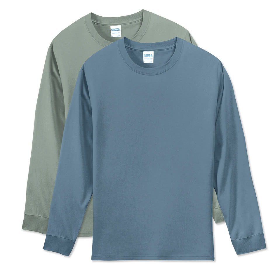 Custom Port & Company Essential Long Sleeve T-shirt - Design