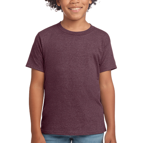 Gildan Youth Softstyle Jersey T-shirt in Heather Maroon