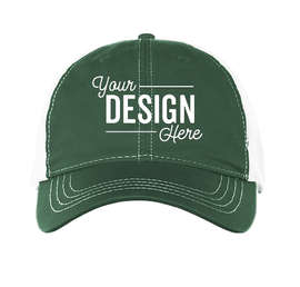 Pacific Headwear Vintage Snapback Trucker Hat - Color: Dark Green / White / Dark Green