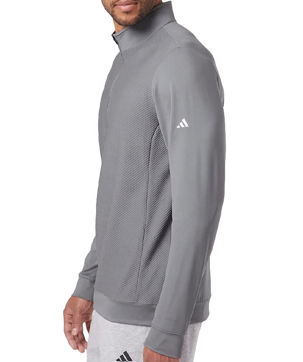 Custom Adidas Textured Recycled Midweight Quarter Zip Pullover