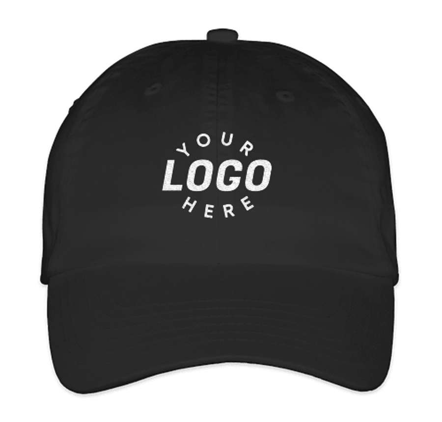 Valucap Bio-Washed Hat - Embroidered in Black