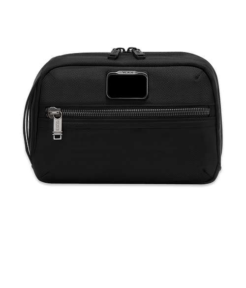 Laser Engraved Tumi Response Large Travel Pouch in Black