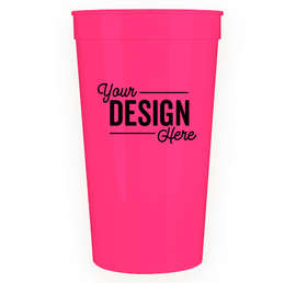 32 oz. Plastic Stadium Cup - Color: Neon Pink