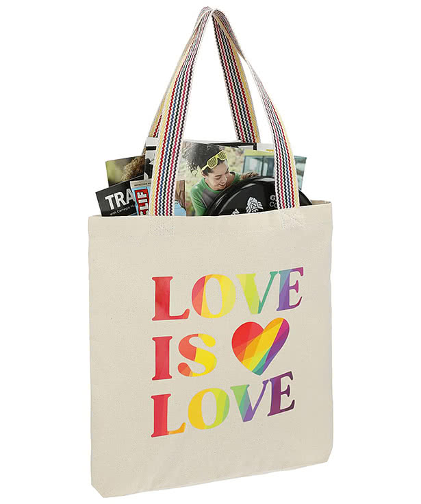 Rainbow Medium Recycled Cotton Convention Tote Bag