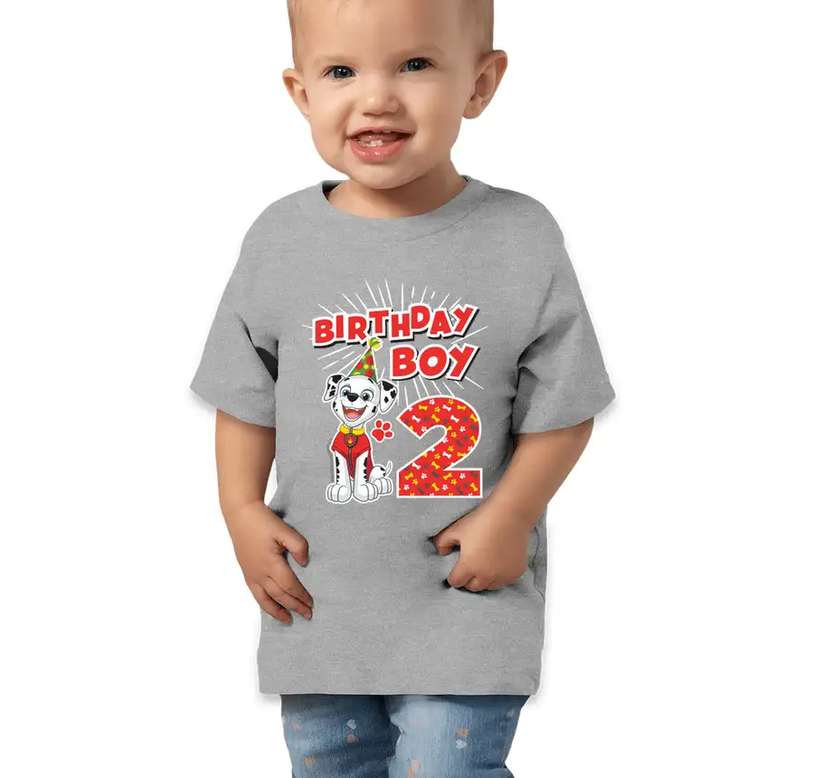 Paw Patrol - Birthday Boy Marshall - 2nd Birthday - Bella + Canvas Toddler Jersey Short-Sleeve T-shirt