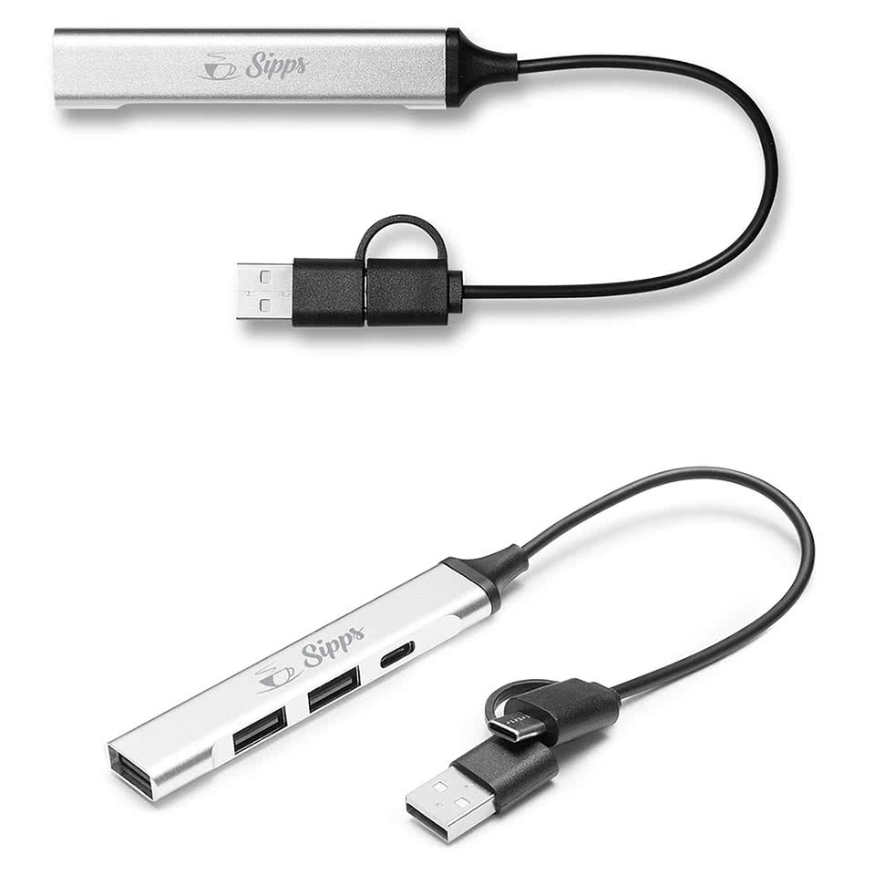 Laser Engraved Aluminum USB-C Hub Adapter