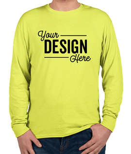 Hanes X-Temp Long Sleeve T-shirt - Color: Neon Lemon Heather