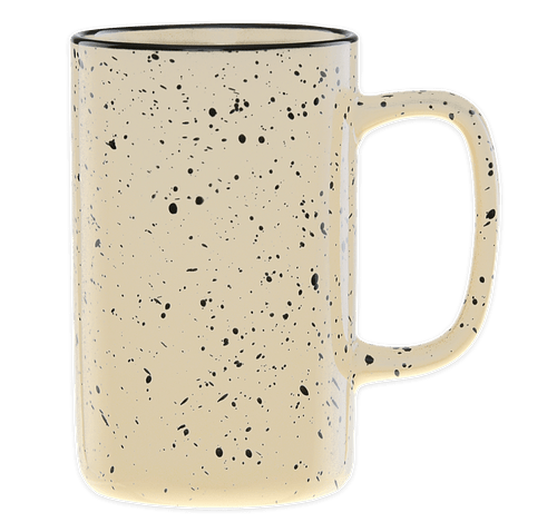 Laser Engraved 18 oz. Ceramic Tall Camper Mug in Sand