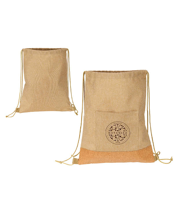 Full Color Carina Cork Recycled Drawstring Bag