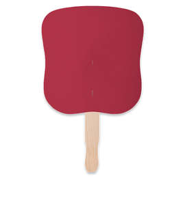 Full Color Hourglass Shaped Hand Fan - Color: Maroon