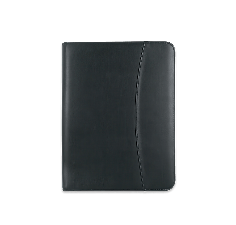 Leather Look Zippered Padfolio with Calculator-default
