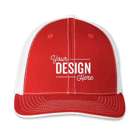 Pacific Headwear Flexfit Trucker Hat - Color: Red / White