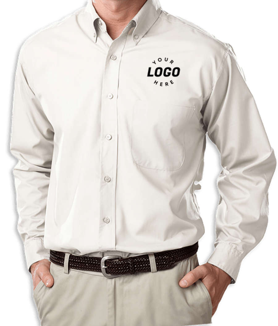 Blue Generation Value Long Sleeve Poplin Dress Shirt - Printed in White