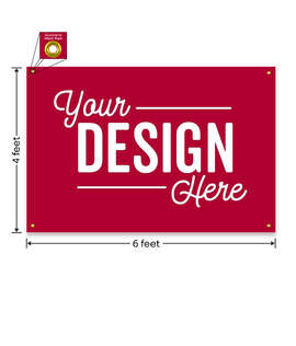 Full Color 6' x 4' Vinyl Banner - Color: Cardinal