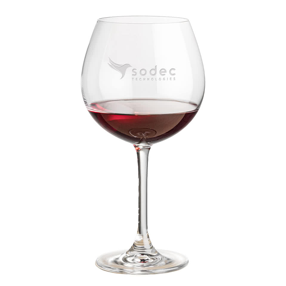 Laser Etched 23 oz. Burlington Burgundy Wine Glass