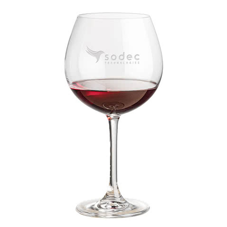 Laser Etched 23 oz. Burlington Burgundy Wine Glass in Clear