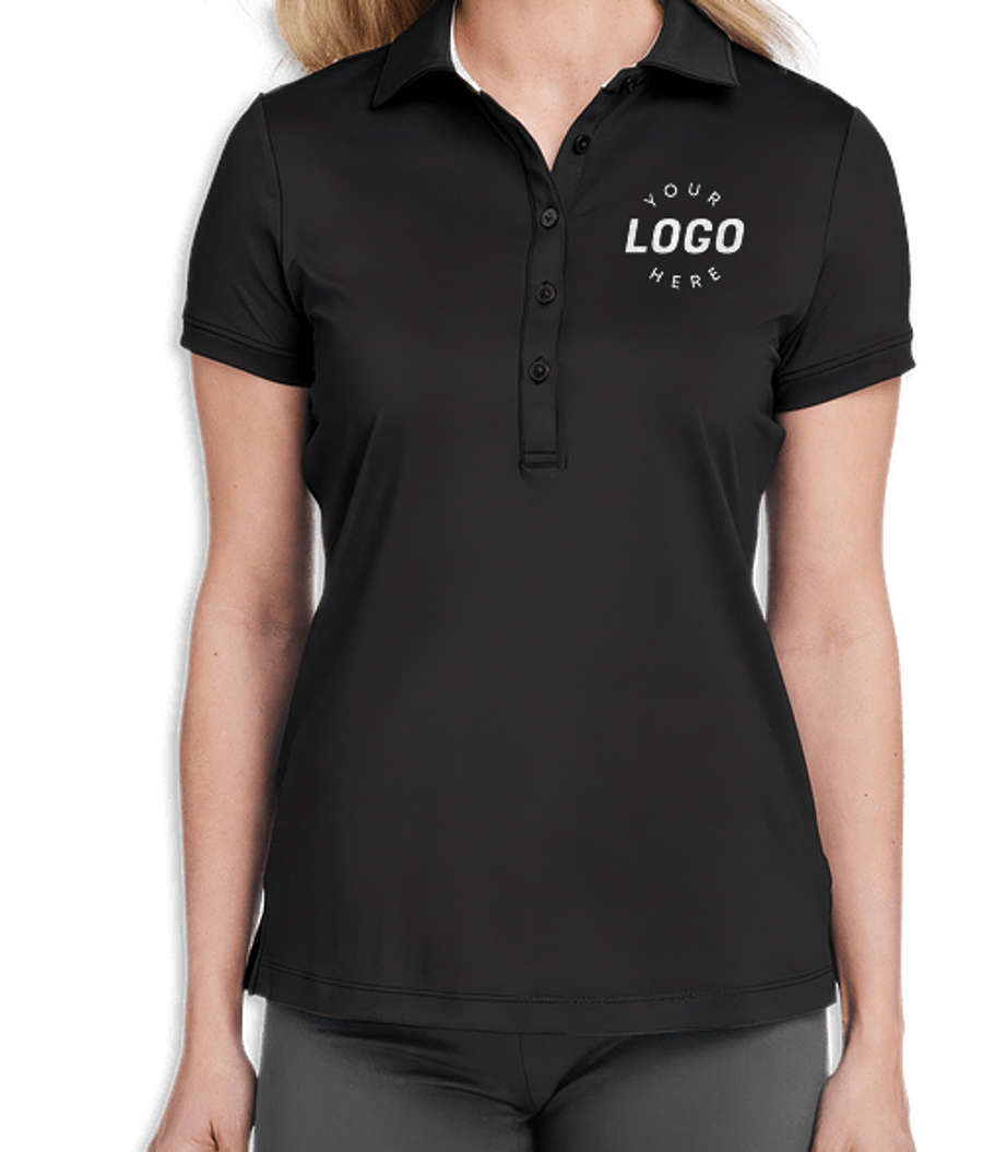 Fairway & Greene Women's Claire Tech UPF 50 Performance Polo in Black