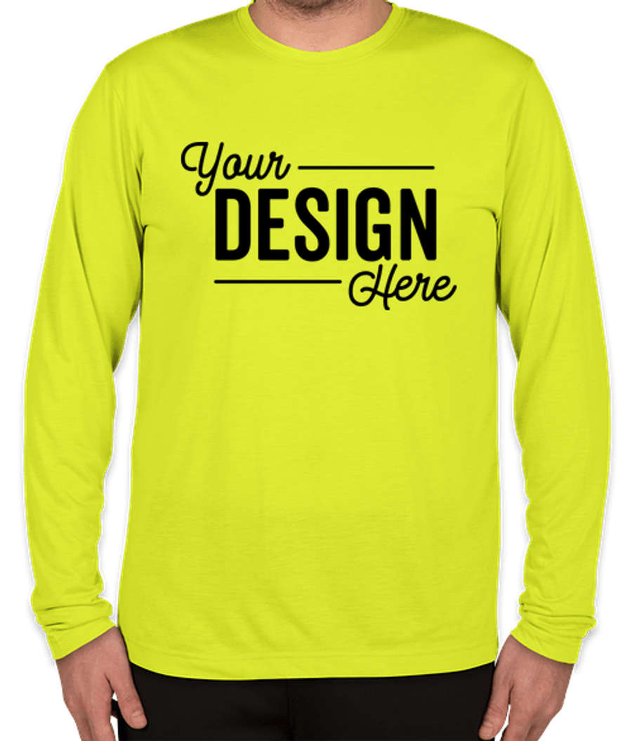 Sport-Tek Soft Jersey Long Sleeve Performance Shirt in Neon Yellow