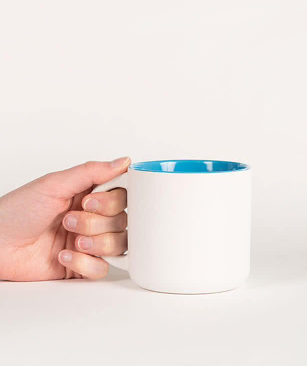 14 oz. Ceramic Two-Tone White Minolo Mug