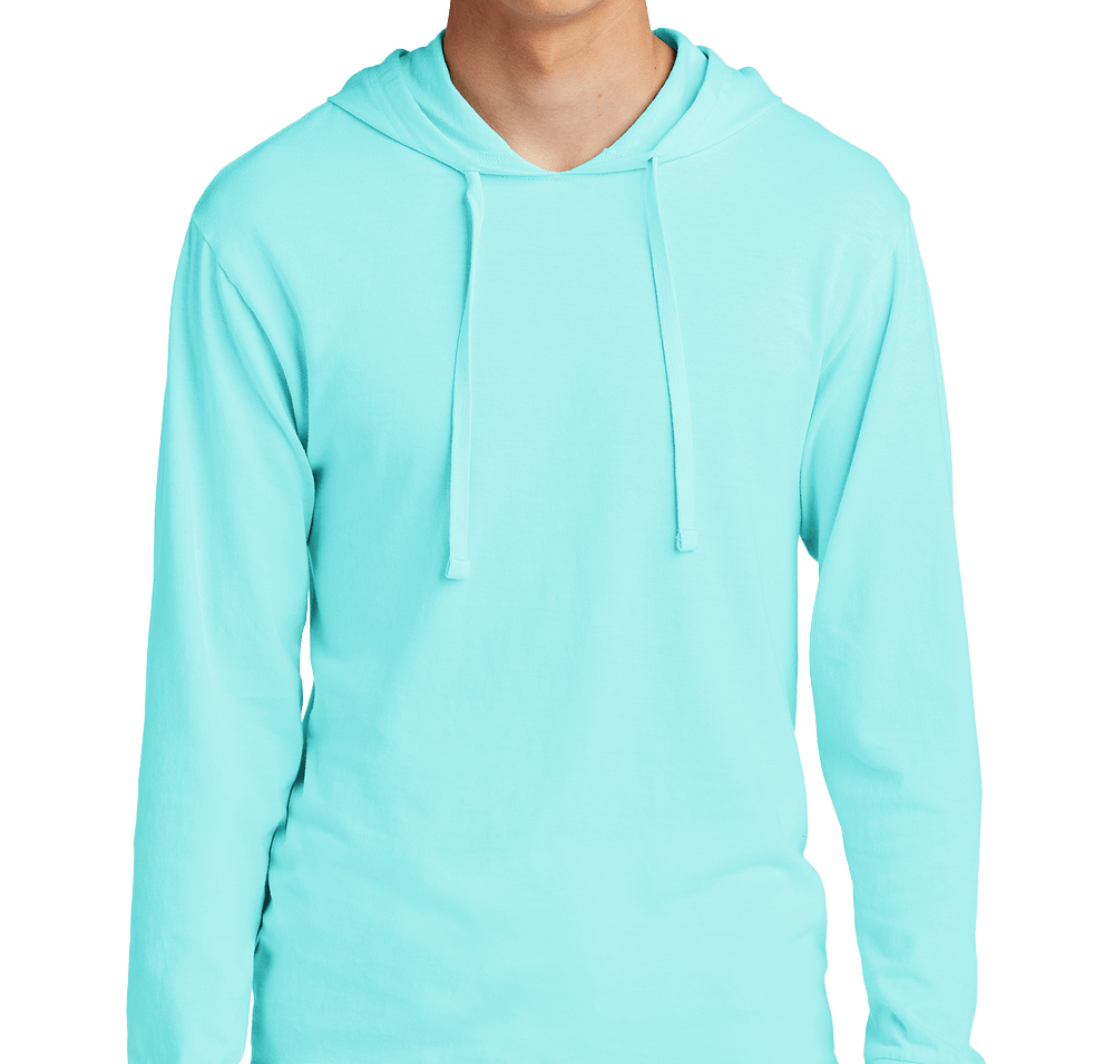 Port & Company Beach Wash Garment-Dyed Hooded Long Sleeve T-shirt-default