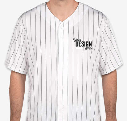 Augusta Pinstripe Full Button Baseball Jersey-default