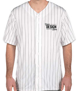 Augusta Pinstripe Full Button Baseball Jersey
