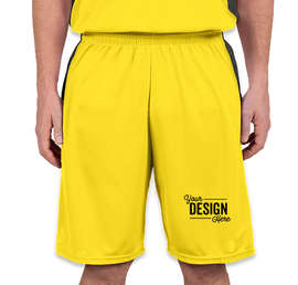 Augusta Colorblock Basketball Shorts - Color: Power Yellow / Slate
