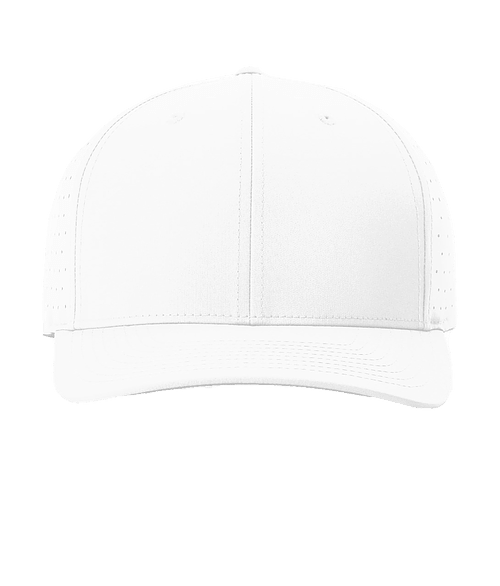 Richardson Laser Perf R-Flex Snapback Baseball Hat - Embroidered in White