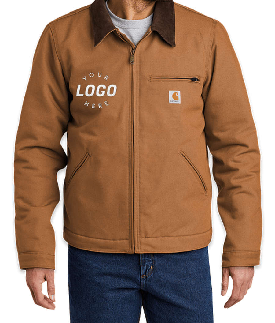 Carhartt Tall Duck Detroit Jacket - Embroidered in Carhartt Brown