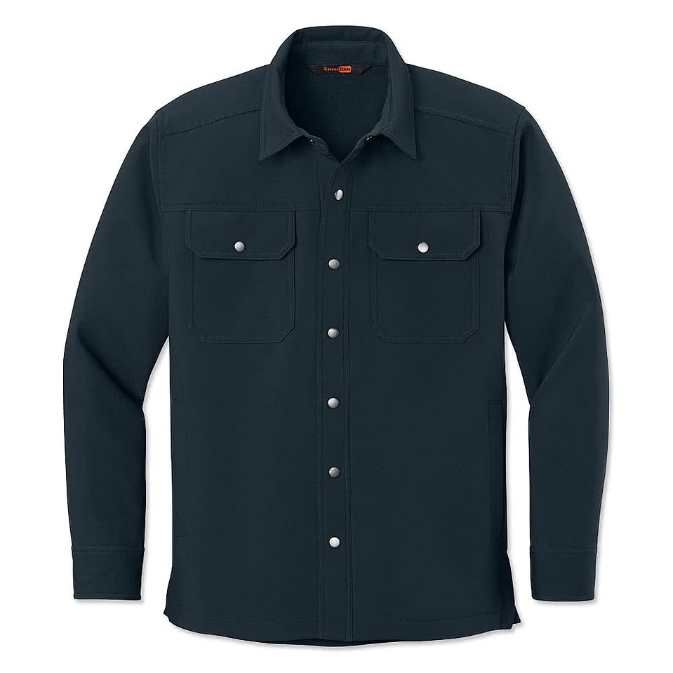 Cornerstone Fleece Soft Shell Snap Shirt Jacket - Printed