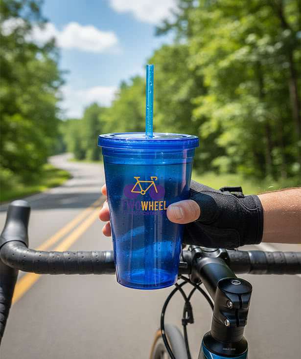 16 oz. Insulated Cool Acrylic Tumbler with Straw