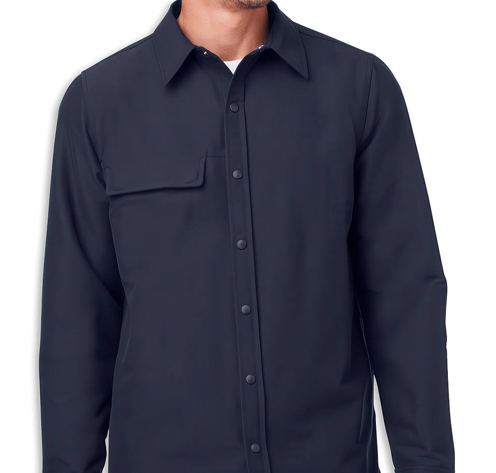 Harriton Flex Twill Long Sleeve Overshirt - Printed-default