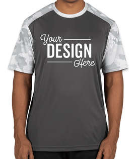 Sport-Tek CamoHex Colorblock Performance Shirt - Color: Iron Grey / White