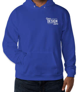 Embroidered Hanes EcoSmart 50/50 Pullover Hoodie - Color: Deep Royal