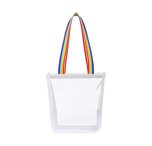 Sigma Clear Zippered Tote Bag in Rainbow