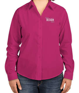 Port Authority Women's Long Sleeve Easy Care Shirt - Color: Tropical Pink