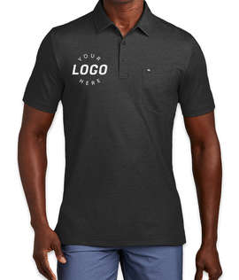 TravisMathew Oceanside Heather Performance Pocket Polo - Color: Black Heather