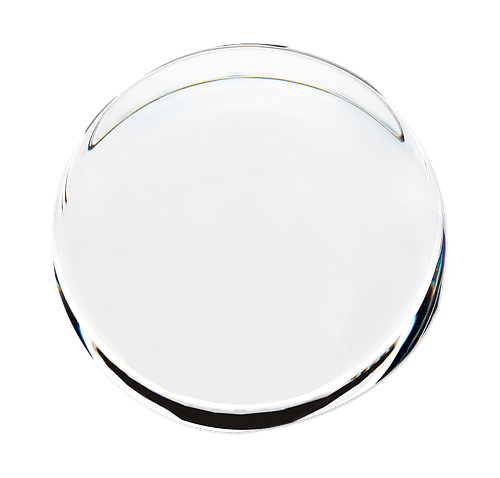 Laser Engraved Round Paperweight in Clear