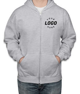 Gildan Midweight Zip Hoodie - Screen Printed - Color: Ash