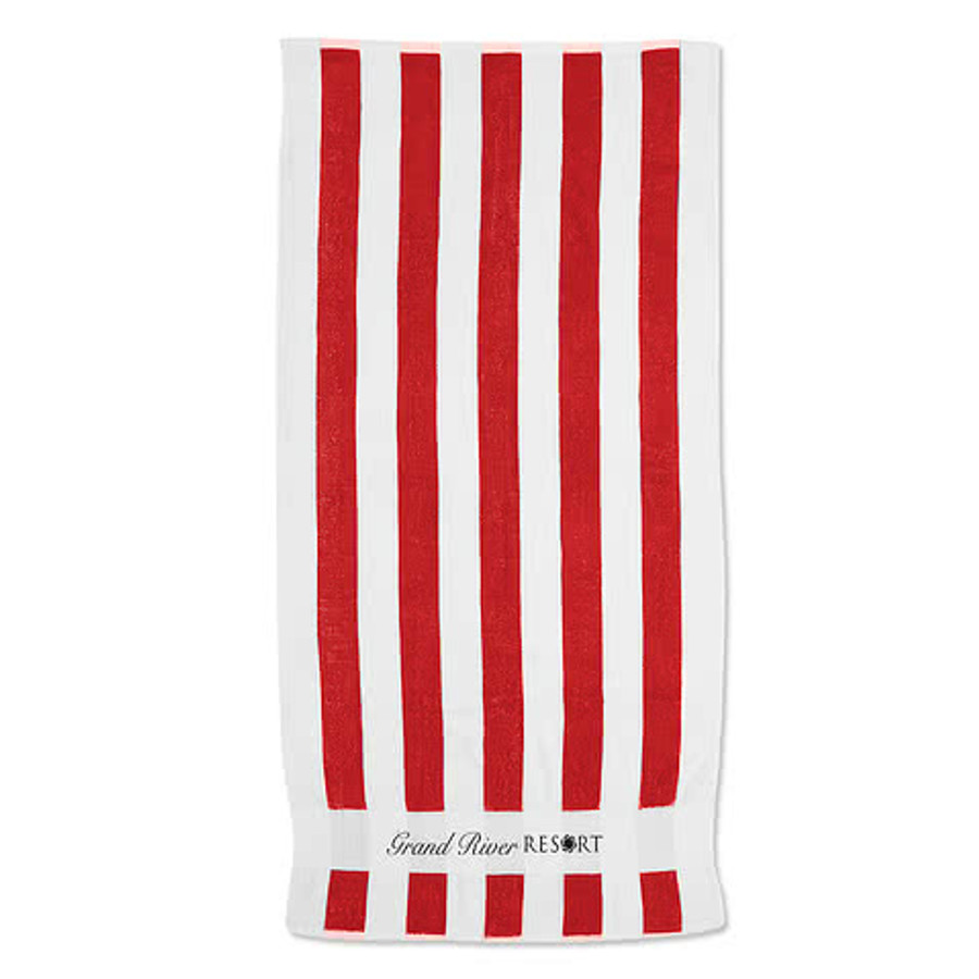 Seaside Beach Towel in White with Light Blue