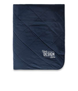Eddie Bauer Quilted Insulated Fleece Blanket - Color: River Blue Navy