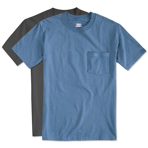 Custom Pocket T shirts Design Printed Pocket Tees No Minimums