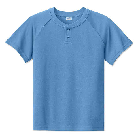 Sport-Tek Youth Competitor 2-Button Baseball Henley