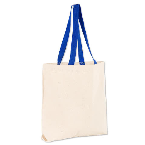 Midweight Contrast Handles Cotton Canvas Tote Bag