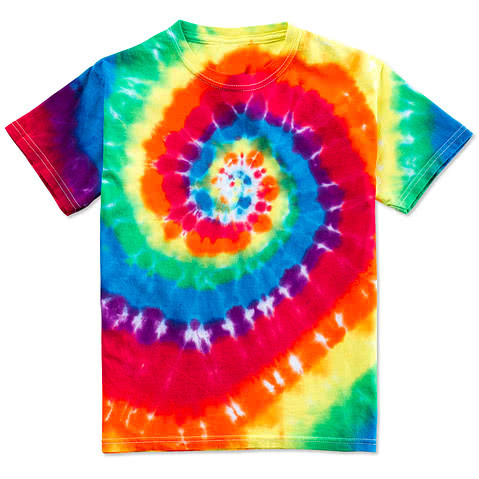 Dyenomite Youth 100% Cotton Rainbow Tie-Dye T-shirt