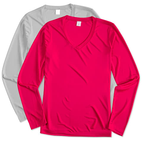Sport-Tek Womens Competitor Long Sleeve V-Neck Performance Shirt